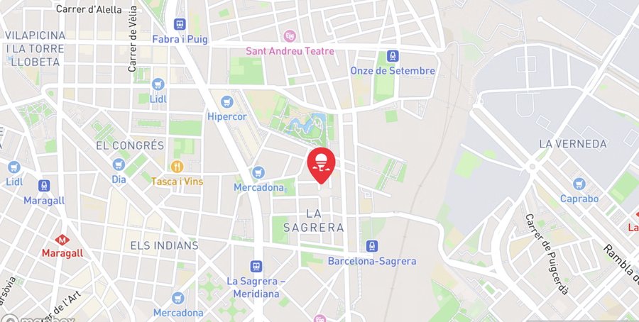 Mapa d'ubicació de VRoom Escape, a la Sagrera (Barcelona)